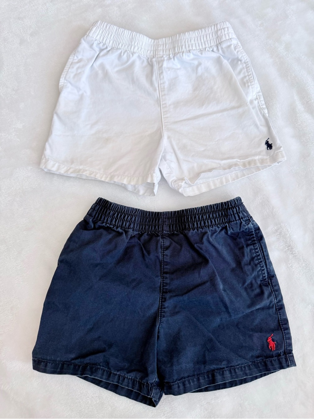 Ralph Lauren Boys Infant Shorts in White & Navy (size 12m)